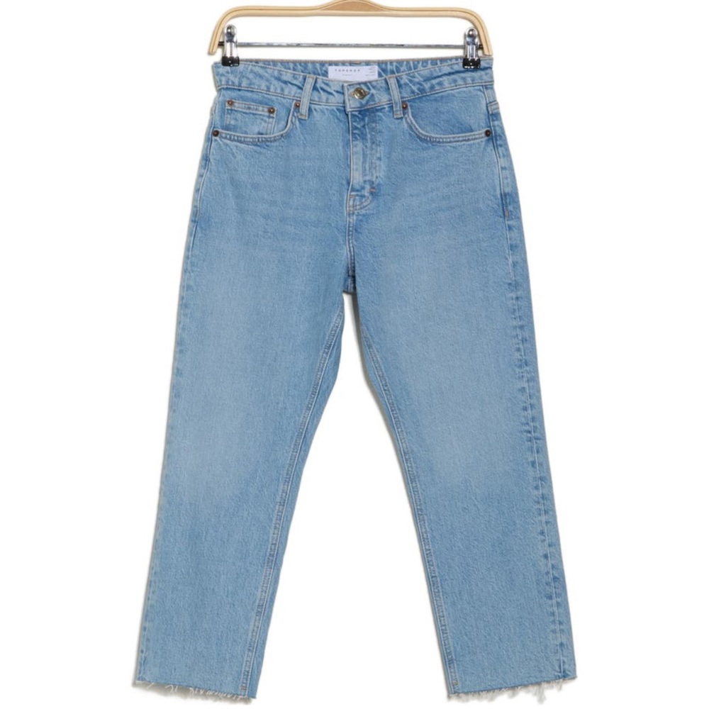TOPSHOP straight leg light blue denim jeans